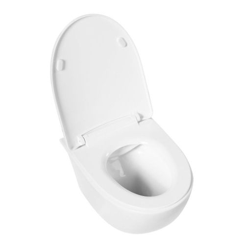 Унитаз подвесной Art&Max Pescara AM016CHR/SC белый с сиденьем микролифт каскадный смыв - фото 5