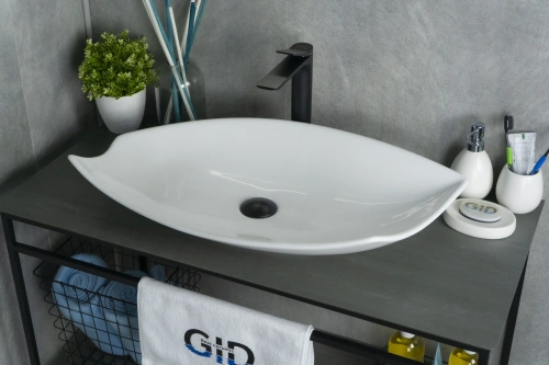 Раковина керамическая Gid Creativo 51171 70х40 накладная цвет белый без отверстий под смеситель - фото 3