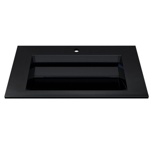 Раковина из искусственного камня Uperwood Next Premium RNext80bg 80х50 полувстраиваемая цвет черный - фото 2