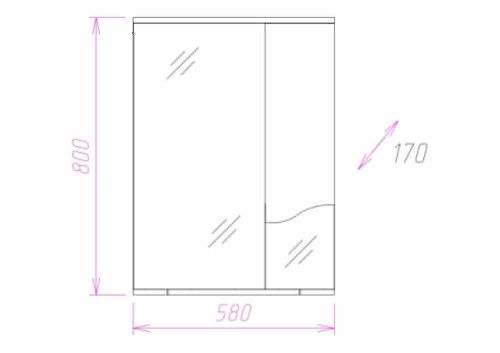 Зеркало-шкаф Onika Лайн 205820 60х80 подвесной цвет белый - фото 3