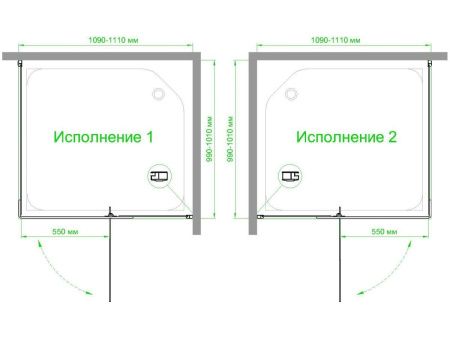 Душевой уголок Royal Bath HPVD RB1110HPVD-T-BL 110х100 стекло прозрачное профиль черный без поддона