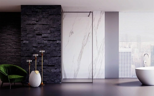 Душевая перегородка Veconi Korato KR81GR-100-01-C4 100х200 стекло прозрачное профиль графит