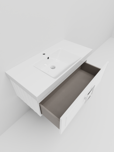 Тумба с раковиной La Fenice CUBO NFNC-01-CUB-B-100-1-100 100х50 подвесная цвет белый - фото 5