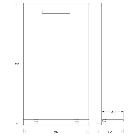 Зеркало с подсветкой Evoform Ledline-S BY 2151 40х80 подвесное