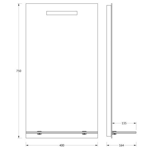 Зеркало с подсветкой Evoform Ledline-S BY 2151 40х80 подвесное - фото 2