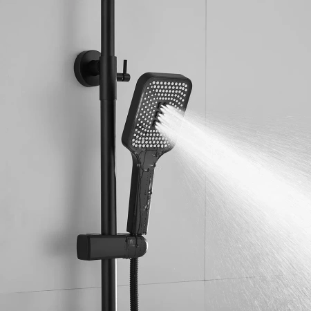Душевая стойка Shevanik S6836H настенная цвет черный