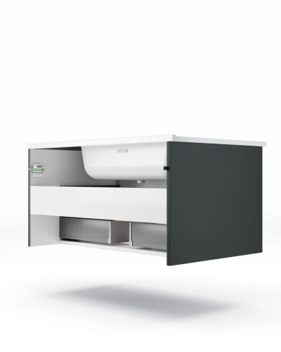 Тумба под раковину La Fenice Terra FNC-01-TER-G-60 60х50 подвесная цвет серый - фото 5