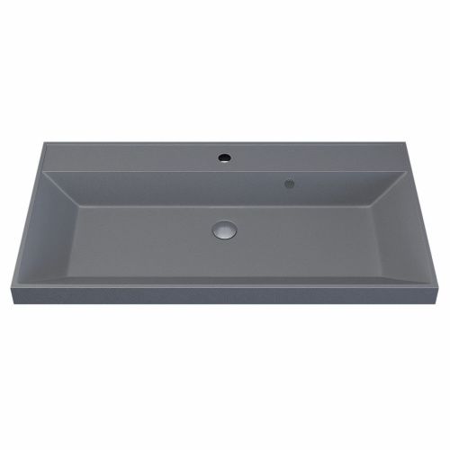 Раковина из искусственного камня Uperwood Classic Quartz 291030010 90х50 полувстраиваемая цвет серый - фото 3