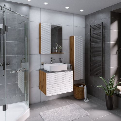 Шкаф-пенал Grossman Альба 303009 30х120 подвесной цвет белый/бежевый - фото 3