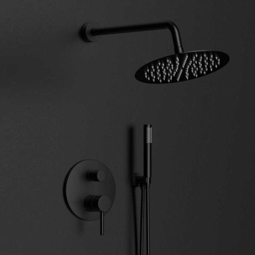 Душевая система Vincea Desire VSFW-1D1MB встраиваемая в стену цвет черный - фото 2