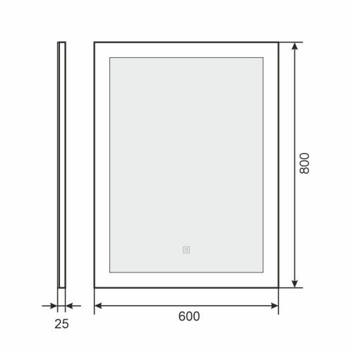 Зеркало с подсветкой и антизапотевателем Uperwood Barsa 2920205443 60х80 подвесное - фото 5