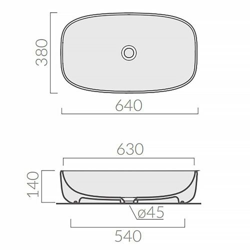 Раковина из сантехнического фарфора Galassia Dream 7300 60х40 накладная цвет белый - фото 4