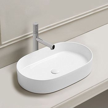 Раковина из сантехнического фарфора Vincea VBS-50760 60х40 накладная цвет белый без отверстий под смеситель