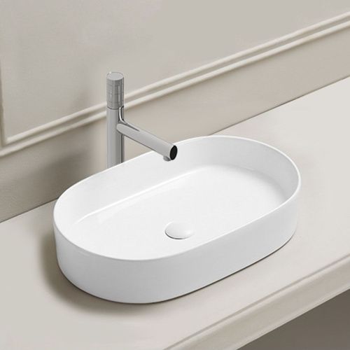 Раковина из сантехнического фарфора Vincea VBS-50760 60х40 накладная цвет белый без отверстий под смеситель