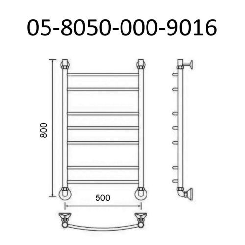 Полотенцесушитель водяной Маргроид Вид 5 05-8050-000-9016 55х80 белый - фото 2