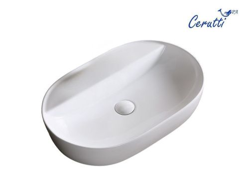 Раковина из сантехнического фарфора Cerutti SPA CR0076 50х40 накладная цвет белый 1 отверстие под смеситель - фото 4