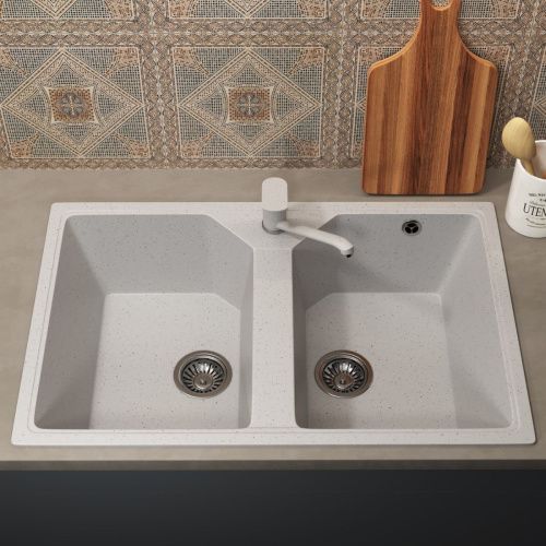 Кухонная мойка Uperwood ECON UPD-402 4010202112 75х50 цвет белый поверхность матовая - фото 3