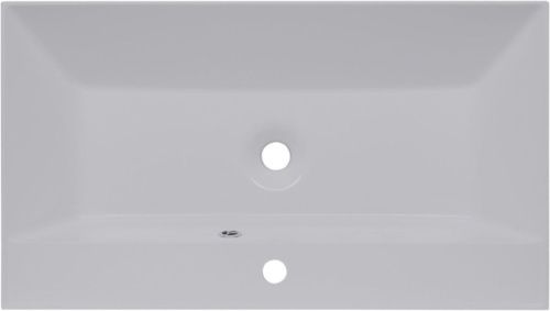 Раковина из искусственного камня Aquanet Орлеан 00179395 80х50 полувстраиваемая цвет белый 1 отверстие под смеситель - фото 4