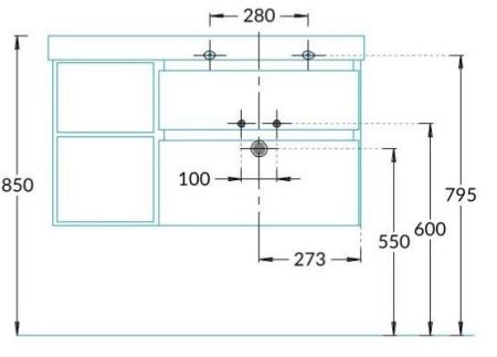 Тумба под раковину Kerama Marazzi GEOMETRICA CUB.90.2Rh\MAL.N 90х50 подвесная цвет розовый/коричневый