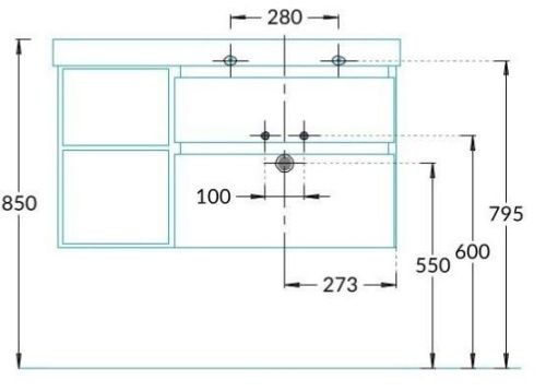 Тумба под раковину Kerama Marazzi GEOMETRICA CUB.90.2Rh\LIM.N 90х50 подвесная цвет бежевый/коричневый - фото 2