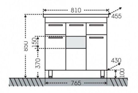 Тумба под раковину СанТа Родос 206015 80х40 подвесная цвет белый