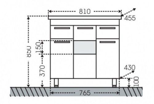 Тумба под раковину СанТа Родос 206015 80х40 подвесная цвет белый - фото 2