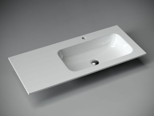 Раковина из сантехнического фарфора Ceramica Nova GRACE CN7015 100х50 накладная цвет белый 1 отверстие под смеситель - фото 2