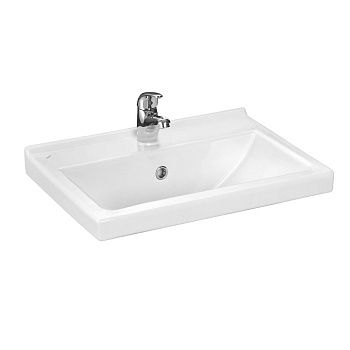 Раковина из сантехнического фарфора Onika Визит 1.3115.3.S00.11B.0 60х40 накладная цвет белый 1 отверстие под смеситель