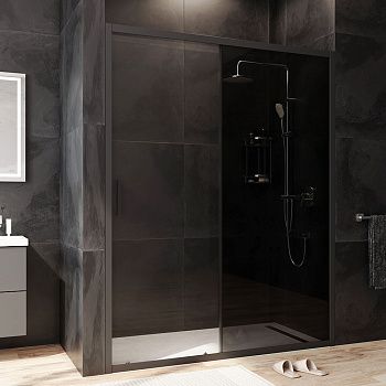 Душевая дверь Am.Pm Gem W90G-150-1-195BG 150х195 стекло прозрачное профиль черный