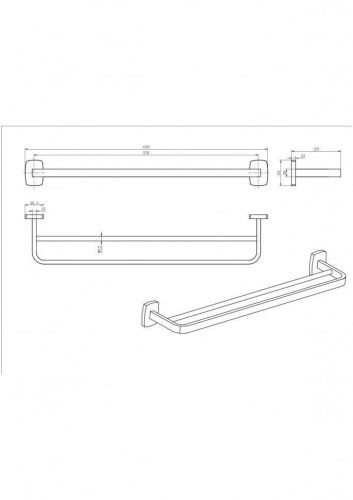 Полотенцедержатель CeramaLux Cube 12609 - фото 2
