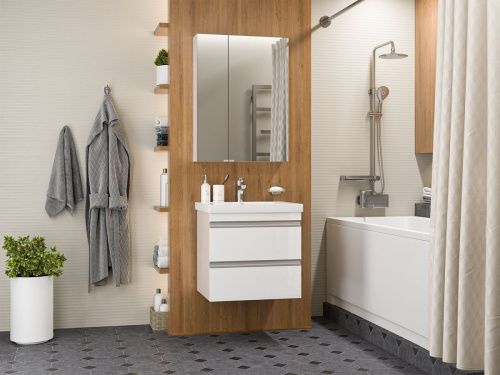 Тумба под раковину Misty Ингрид П-Инг-01060-011П2Я 60х50 подвесная цвет белый - фото 5