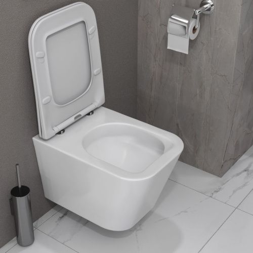 Унитаз подвесной Taliente Correto Tornado 3 CR55003 белый с сиденьем микролифт безободковый смыв торнадо - фото 5
