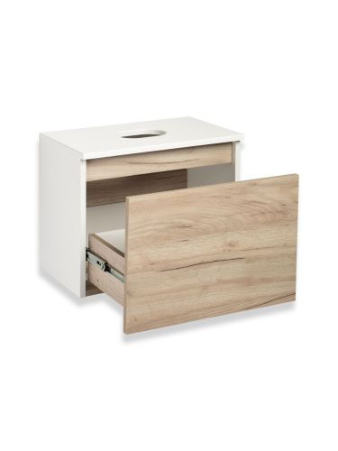 Тумба под раковину Runo БАРИ 00-00001373 50х30 подвесная цвет коричневый - фото 2