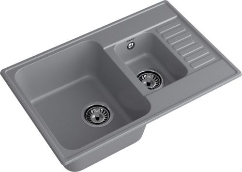Кухонная мойка Granfest Quarz 21К темно-серый 75х50 цвет серый поверхность матовая - фото 2
