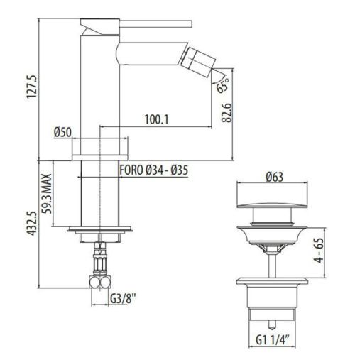 Смеситель Gattoni CIRCLE TWO 9150/91C0 на биде хром - фото 2