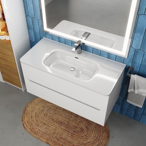 Раковина керамическая Uperwood Monica RMonica100wg 100х50 полувстраиваемая цвет белый - фото 3