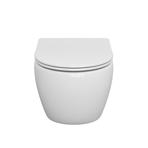 Унитаз подвесной Grossman Торнадо GR-4457SQ белый с сиденьем микролифт безободковый смыв торнадо - фото 2