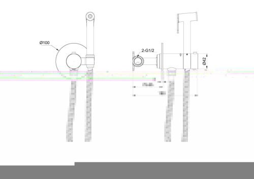 Гигиенический душ со смесителем Wonzon & Woghand WW-88829909-BG золото с термостатом - фото 2