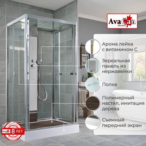 Душевая кабина AvaCan Z Z1911 110х90 прямоугольная с крышей ориентация универсальная - фото 2