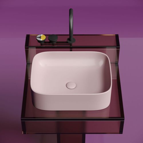 Раковина из сантехнического фарфора Ceramica Nova ELEMENT CN6052MP 50х40 накладная цвет розовый без отверстий под смеситель - фото 3