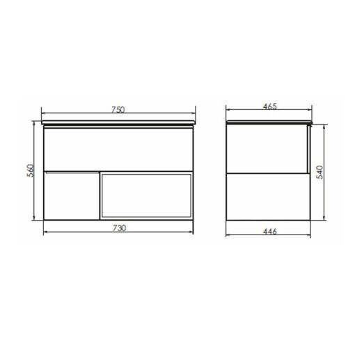 Тумба с раковиной Comforty Тургояк 00-00020597CF 80х50 подвесная цвет бежевый - фото 2