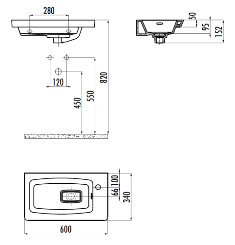 Раковина из сантехнического фарфора Creavit Memory MY060-00CB00E-0000 60х30 накладная цвет белый - фото 2