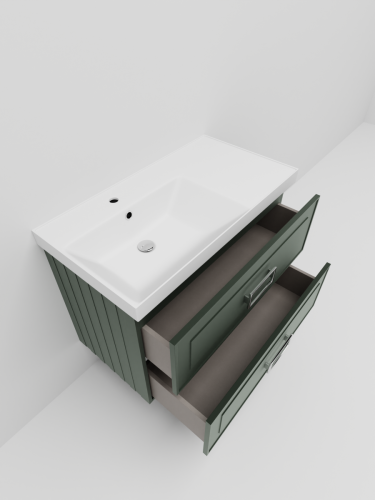 Тумба с раковиной La Fenice Cubo TWIN NFNC-01-CUB-G-90-2-3-90-2L 90х50 подвесная цвет серый - фото 5