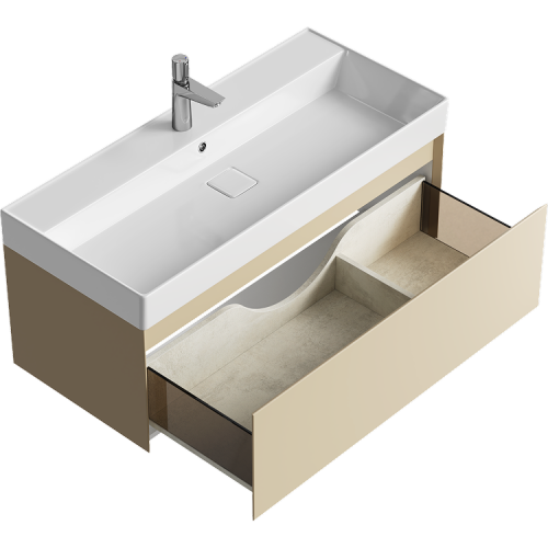 Тумба под раковину Aqwella Y GE01101MD 100х50 подвесная цвет бежевый - фото 2