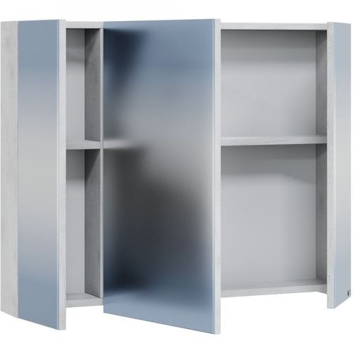 Зеркало-шкаф СанТа Марс 700416 80х70 подвесной цвет серый - фото 2