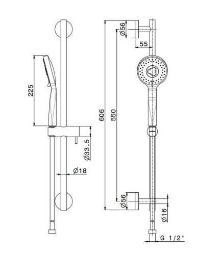 Душевой гарнитур Kerama Marazzi  69457KM.01.093 настенный черный - фото 2