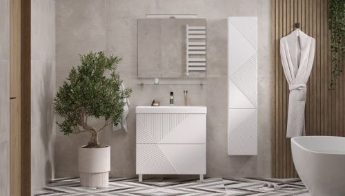 Тумба под раковину Velvex EDGE tn.EDG.9696.80.2Y белый глянец 80х40 напольная цвет белый - фото 5