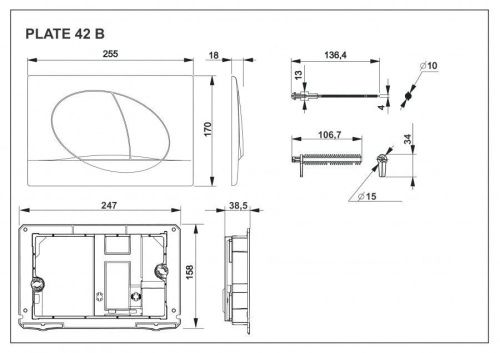 Клавиша смыва механическая Roca In-Wall 78901140B1 цвет хром - фото 2