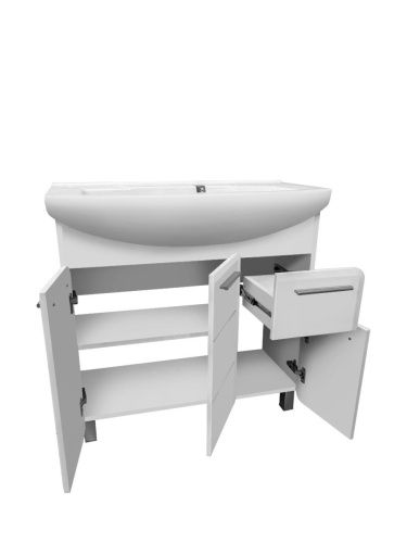 Тумба под раковину Runo ЭРИКА 00-00004915 80х40 напольная цвет белый - фото 2