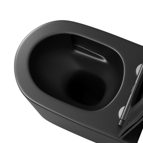 Унитаз подвесной Grossman Торнадо GR-4499BMSQ черный с сиденьем микролифт безободковый смыв торнадо - фото 4